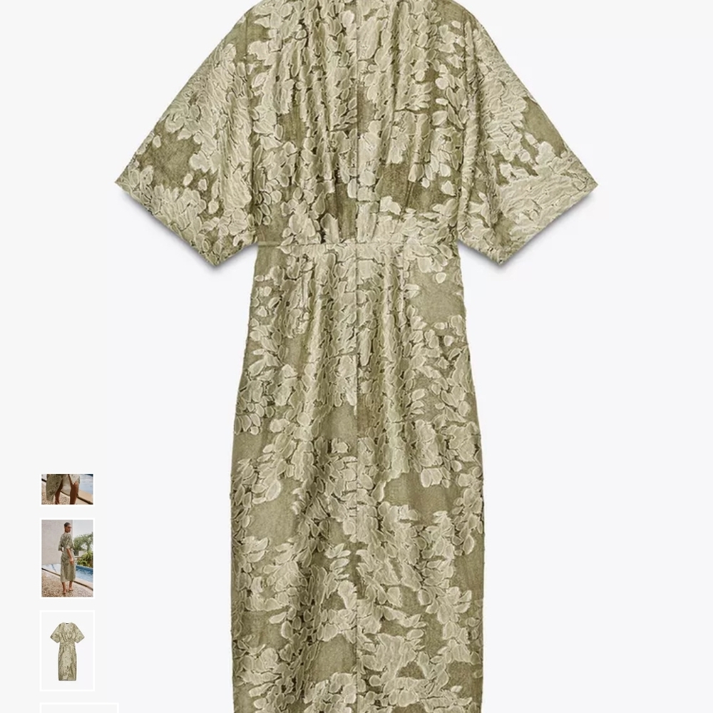 Zara Sage Green Lace Midi Dress - Picture 6 of 8